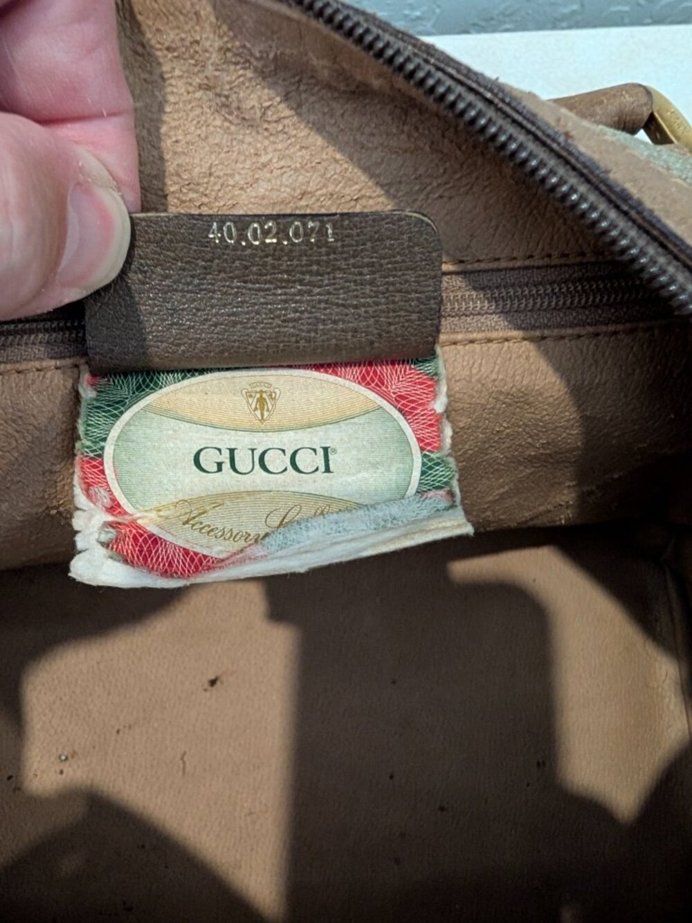 Vintage Gucci GG Monogram Boston Bag Brown Mahogany Web Stripe Top Handle Satche - Picture 6 of 10